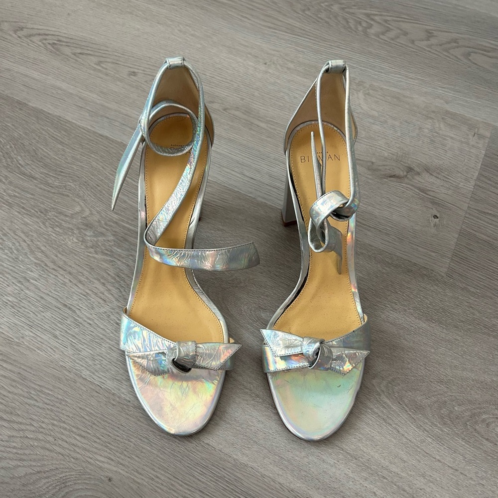 Alexandre Birman Clarita Metallic Ankle-Tie High-Heel Sandals